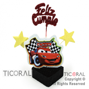 ADORNO CUBITO ECO FELIZ CUMPLE CARS TELGO x 1